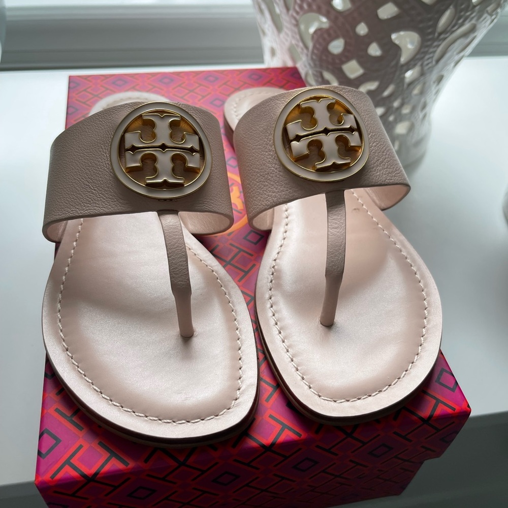 Tory Burch Benton Band flat sandal, seashell pink, 7.5